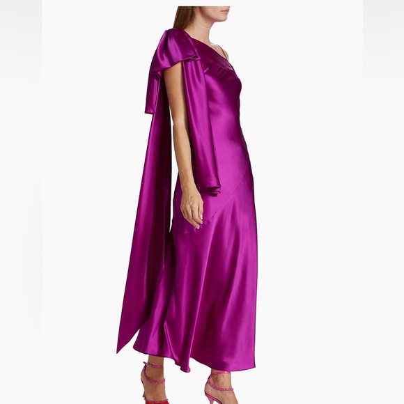 Rodarte One Shoulder Purple Silk Dress - Picture 2 of 11